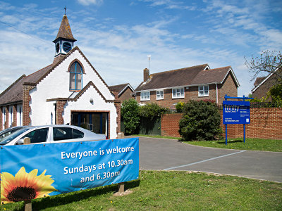 Next Sunday Image Front Of Church Building